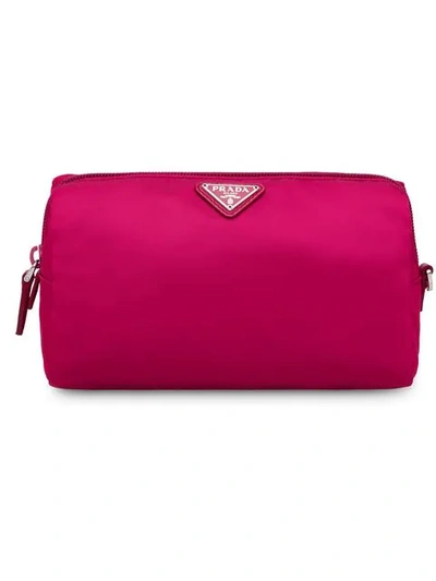 Prada Logo Cosmetic Pouch In Pink
