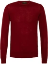 Prada Long-sleeve Fitted Sweater In Red