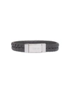 Prada Saffiano Leather Bracelet In Grau