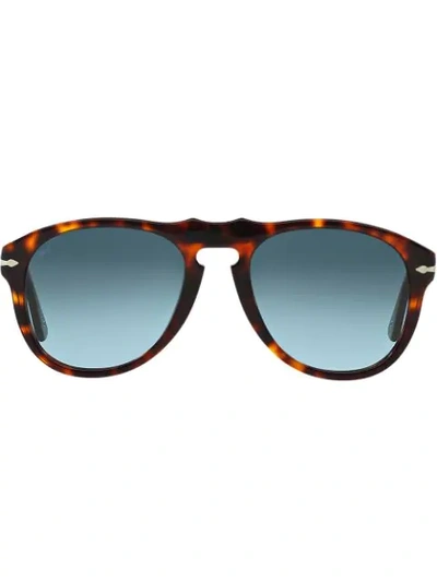 Persol Tortoiseshell-effect Round Sunglasses In Braun