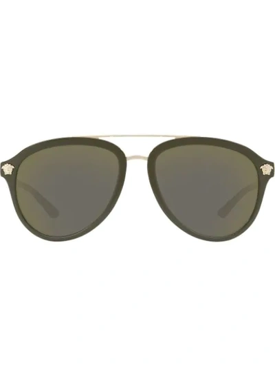 Versace Eyewear 'medusa Luxe' Sonnenbrille - Grün In Gray