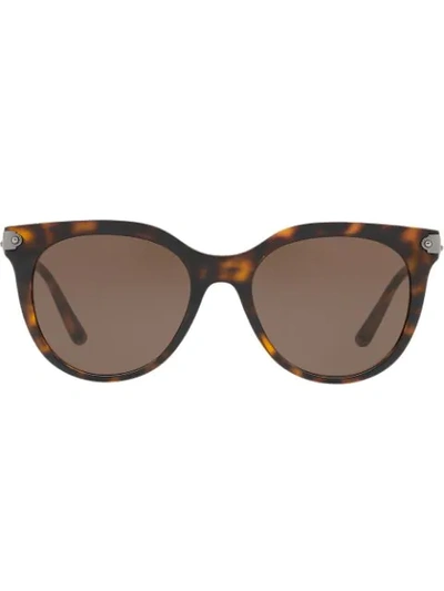 Dolce & Gabbana Tortoiseshell-effect Round Sunglasses In Brown