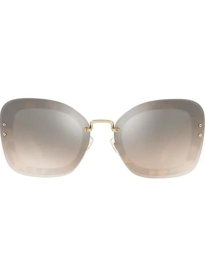 Miu Miu Oversized-sonnenbrille Mit Glitter In Brown