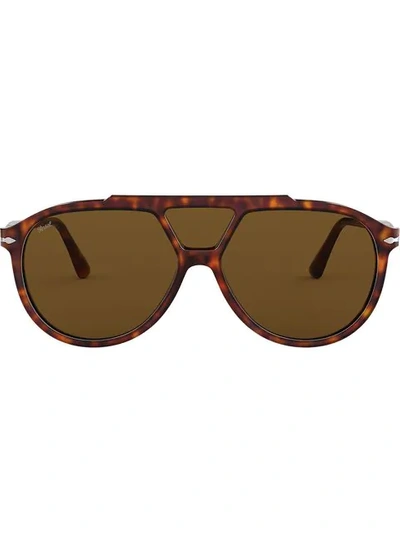 Persol Aviator Sunglasses In Brown