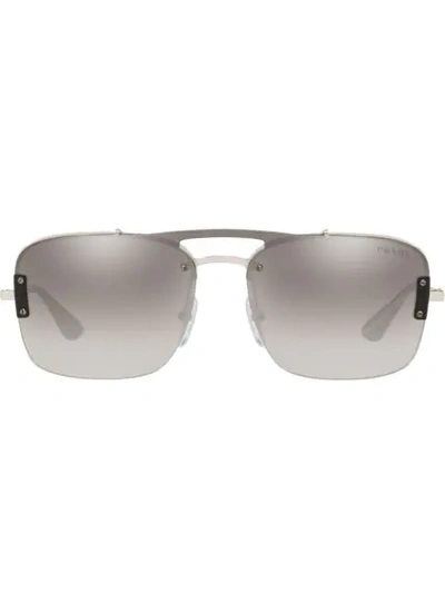 Prada Square Shaped Sunglasses In Silver