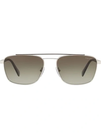Prada Vintage Aviator Sunglasses In Brown