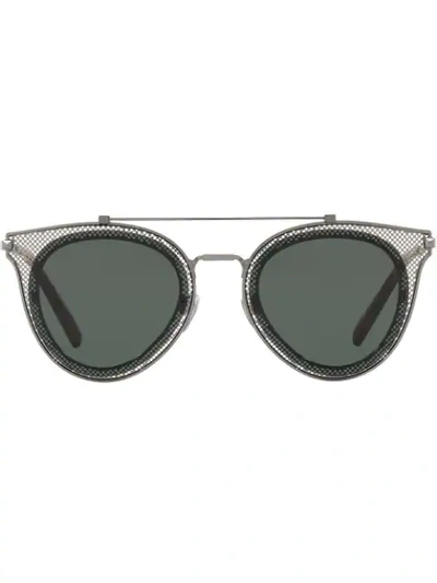 Valentino Aviator Sunglasses In Metallic