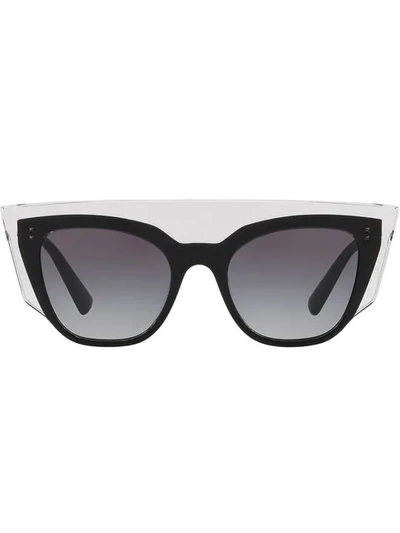 Valentino Garavani Cat Eye Sunglasses In Black