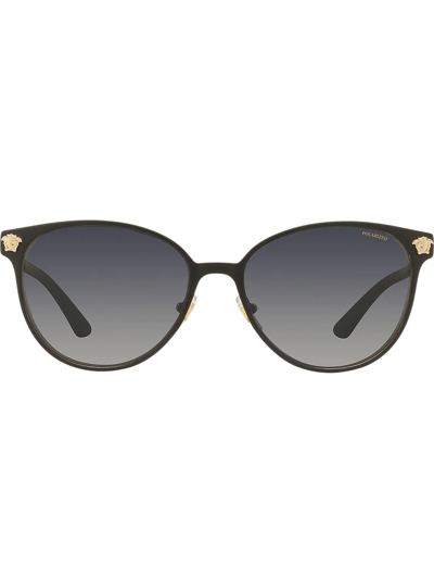 Versace Medusa Logo Round Sunglasses In Black