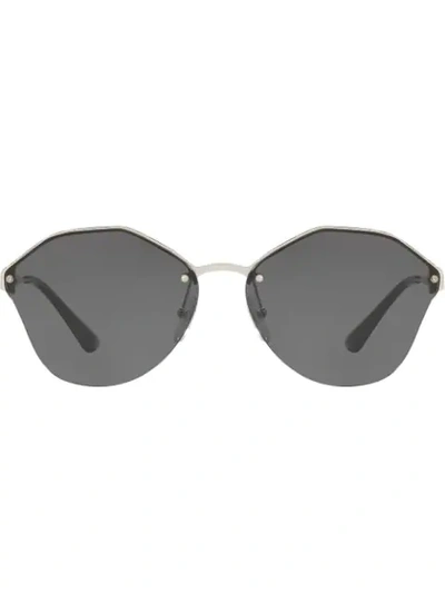 Prada Round Shaped Sunglasses In Metallisch