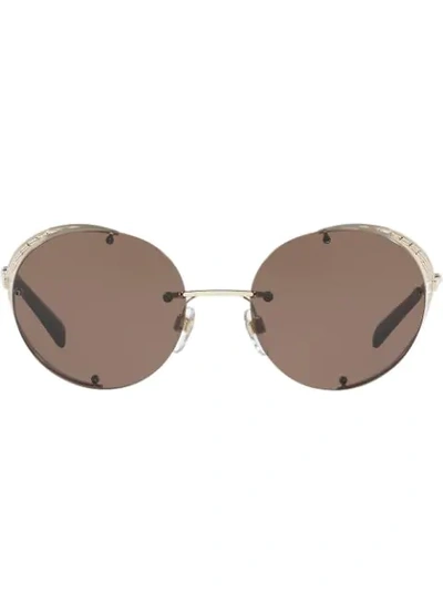 Valentino Round-frame Sunglasses In Gold
