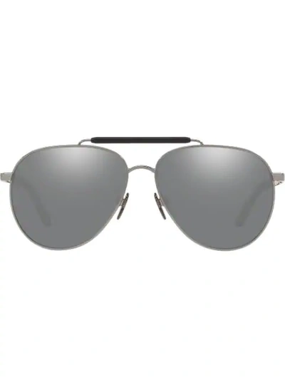 Burberry Eyewear Top Bar Detail Sunglasses In Metallic
