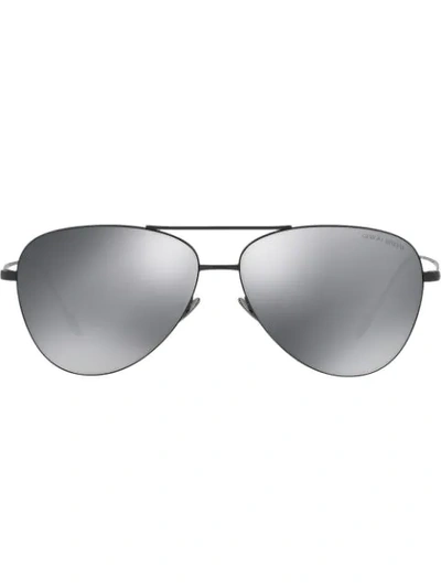 Giorgio Armani Aviator Frame Sunglasses In Black