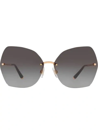 Dolce & Gabbana Oversized Sunglasses In Gold