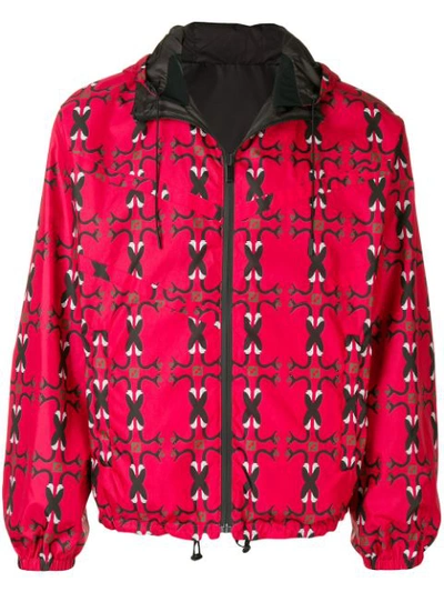 Fendi Fashion Show Printed Jacket In Red