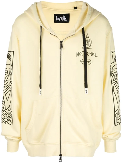 Haculla Guy And His Gun Zip Front Hoodie In White