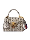Gucci Queen Margaret Small Snakeskin Top Handle Bag In Neutrals