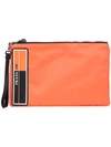 Prada Logo Clutch Bag In Orange