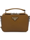 Prada Saffiano Leather Shoulder Bag In Brown