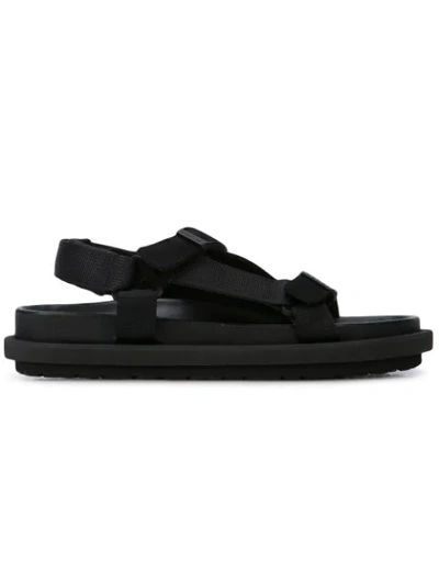Sacai Strappy Sandals In Black
