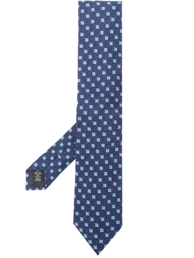 Ermenegildo Zegna Embroidered Woven Tie In Blue