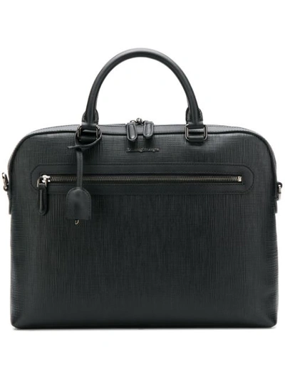 Ermenegildo Zegna Zipped Briefcase In Black