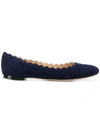 Chloé Suede Ballerina Shoes In Blau