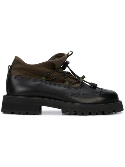 Hender Scheme Elaticated Laces Shoes In Black & Khaki