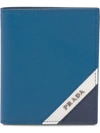 Prada Portemonnaie Aus Saffiano-leder - Blau In Blue
