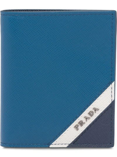 Prada Portemonnaie Aus Saffiano-leder - Blau In Blue