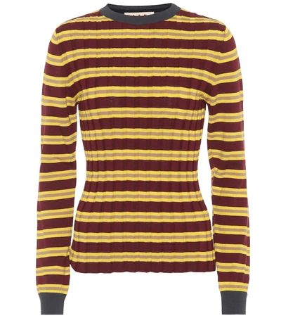 Marni Striped Cotton-blend Sweater In Multicoloured