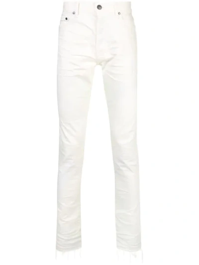 John Elliott Raw Hem Skinny Jeans In White