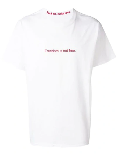 Famt Slogan Print T-shirt In White
