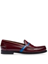 Prada Classic Logo Loafers In Rot