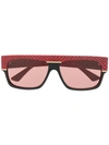 Gucci Snake Skin Detail Sunglasses In Rot
