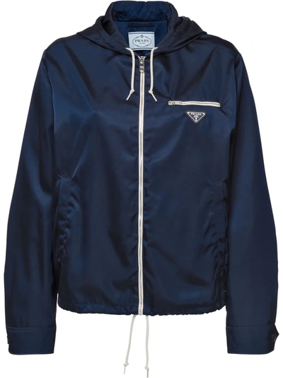 Prada Jacke Mit Kontrast-details In Blue