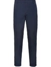 Prada Slim-fit Washed Cotton Trousers In Blue