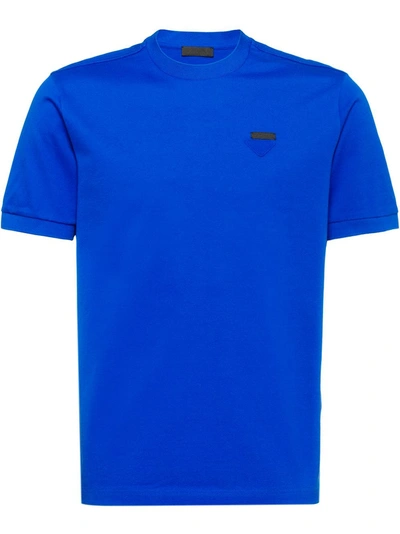 Prada T-shirt Mit Rundem Ausschnitt In Blau
