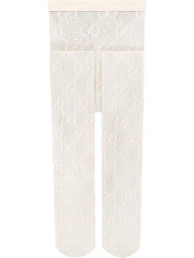 Gucci Interlocking G Tights In White