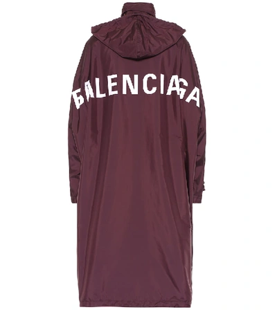 Balenciaga Opera Oversized Raincoat In Purple