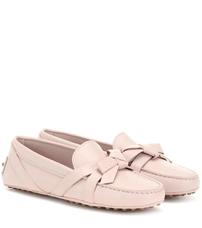 Tod's Gommino Leather Loafers In Pink