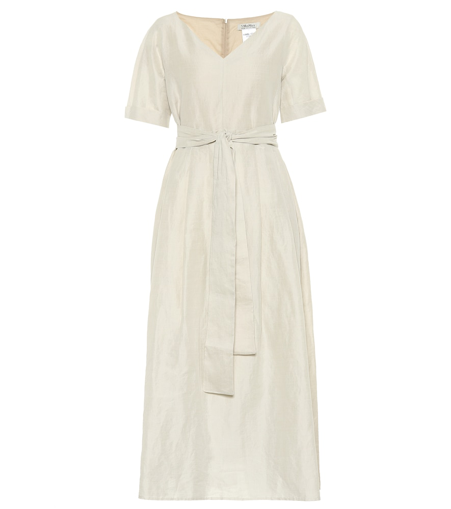 Max Mara Erio Ramie And Cotton Dress In Beige | ModeSens