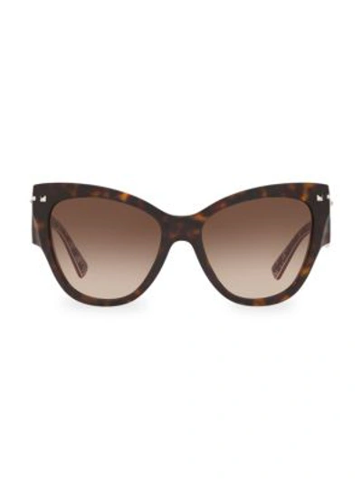 Valentino Legacy 55mm Oblong Cateye Sunglasses In Brown