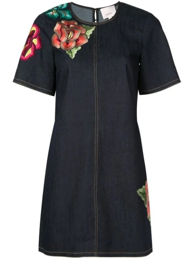 Cinq À Sept Jessica Colorblock Floral Short-sleeve Dress In Multi