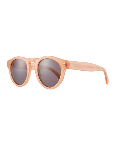 Illesteva Leonard Slim-fit Round Mirrored Sunglasses In Apricot