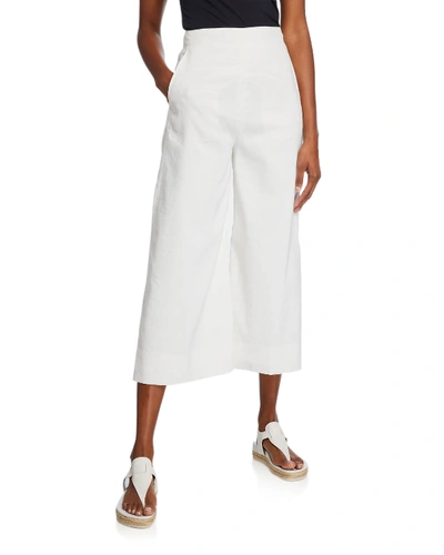 Vince High-rise Flare-leg Culottes In White