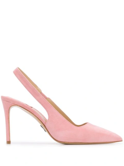 Paul Andrew Coquette Slingback Suede Pumps In Pink
