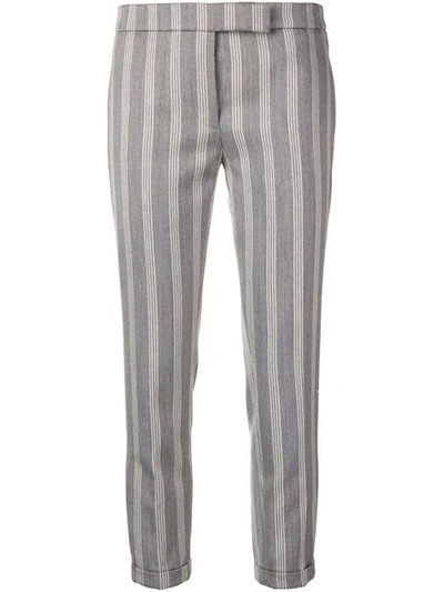 Thom Browne Repp Stripe Skinny In Grey