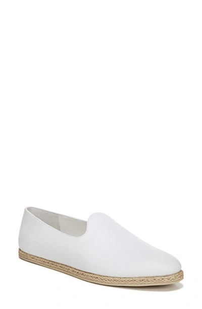 Vince Malia Leather Flat Espadrille Loafers In White