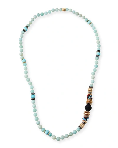 Akola Long Multi-bead Necklace, 36"l In Blue